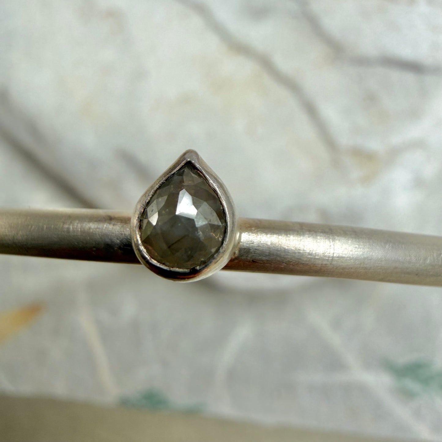 Silver Bangle with Diamond