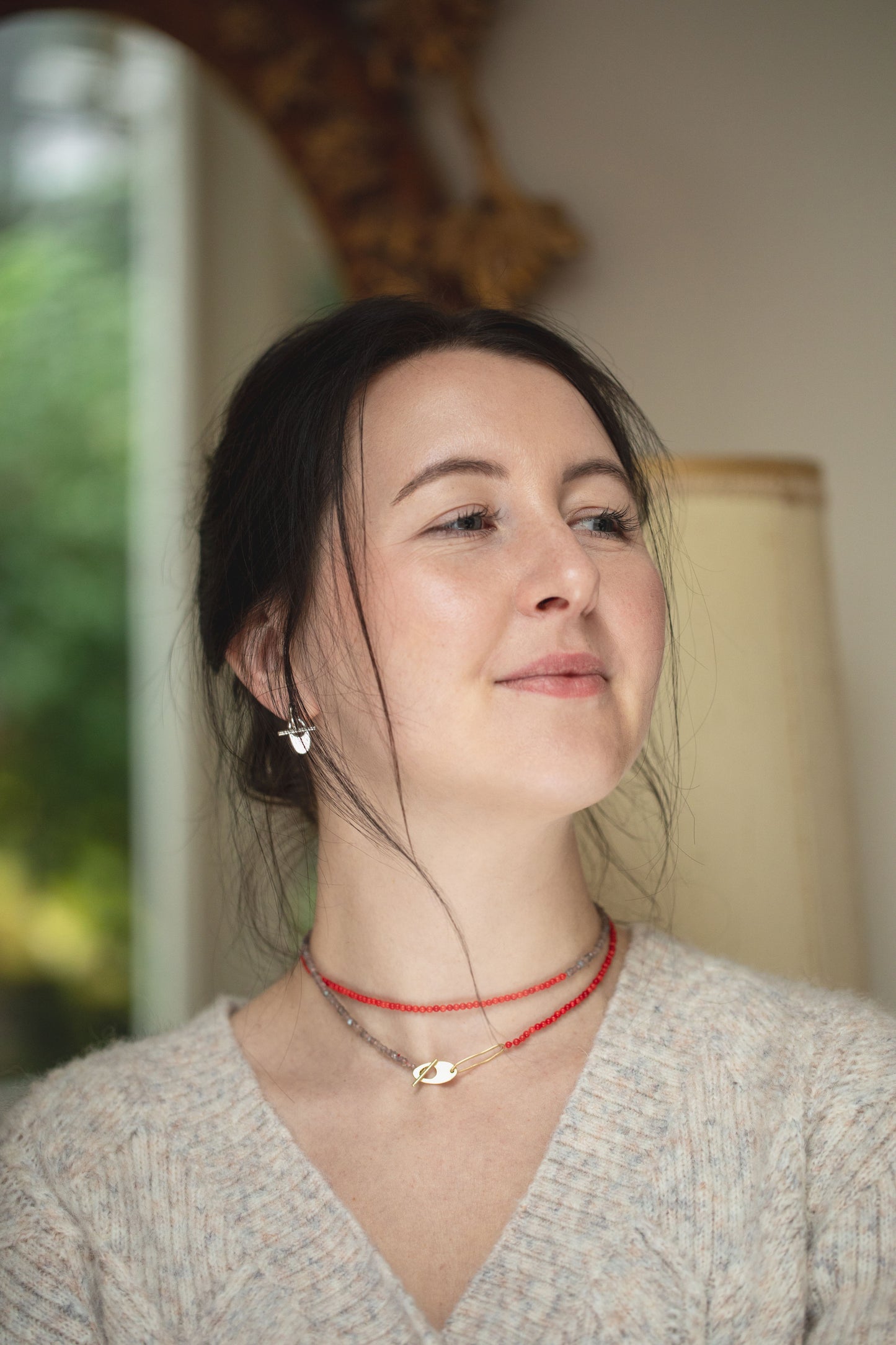 Two Tone Necklace with Toggle Clasp