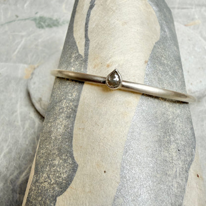 Silver Bangle with Diamond