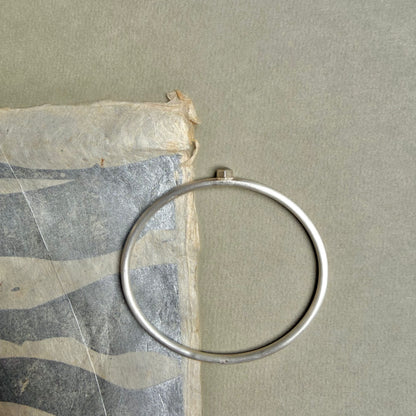 Silver Bangle with Diamond