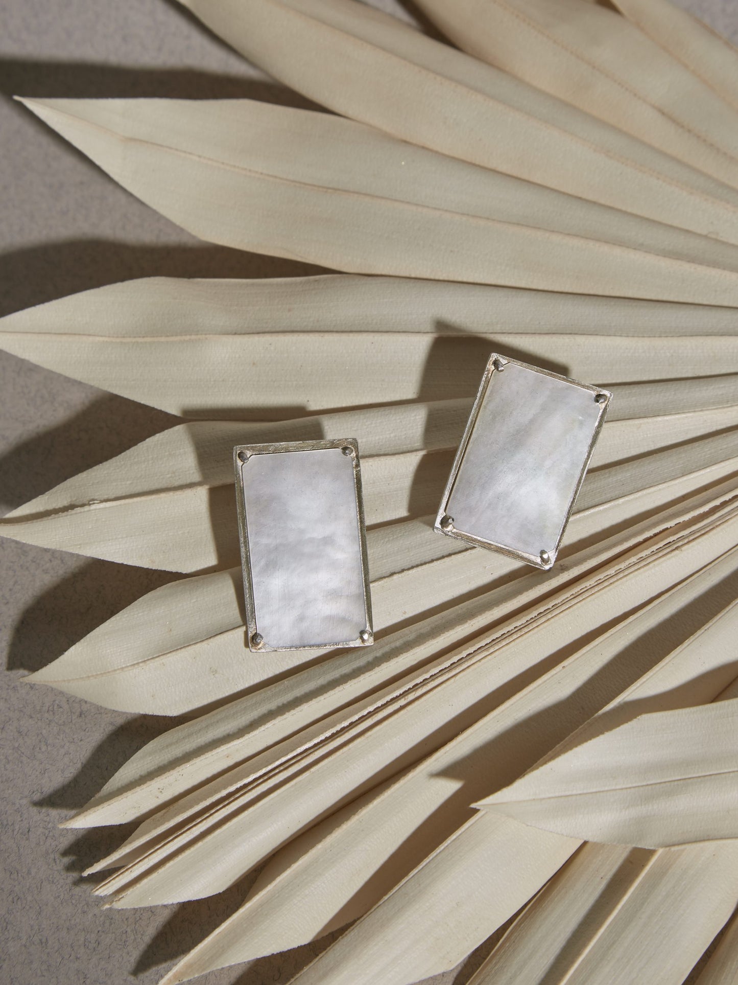 Mother of Pearls Rectangular Earrings